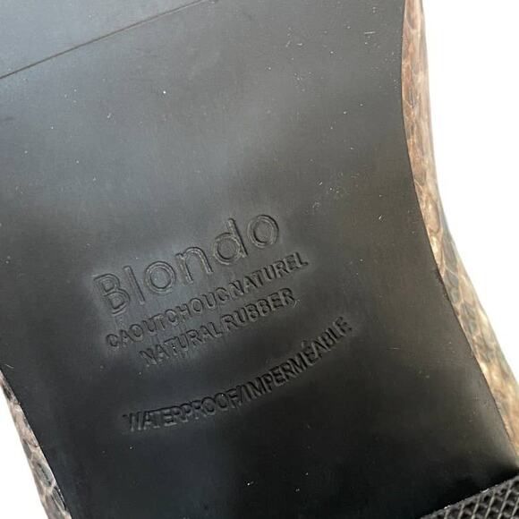 Blondo Waterproof Emelia Brown Snake Leather Boot Size 7 - Picture 9 of 11